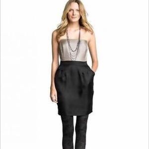 NWT Banana Republic 100% Silk Strapless Mini Dress Color Silver & Black, Size: 6
